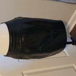 Express Black Leather Mini Skirt
